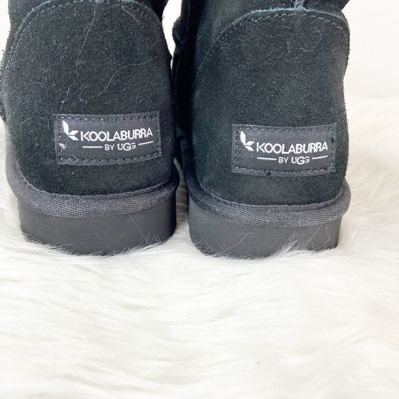 Koolaburra by Ugg 8 Womens Black Suede Short Shearling Boots - Picture 4 of 9